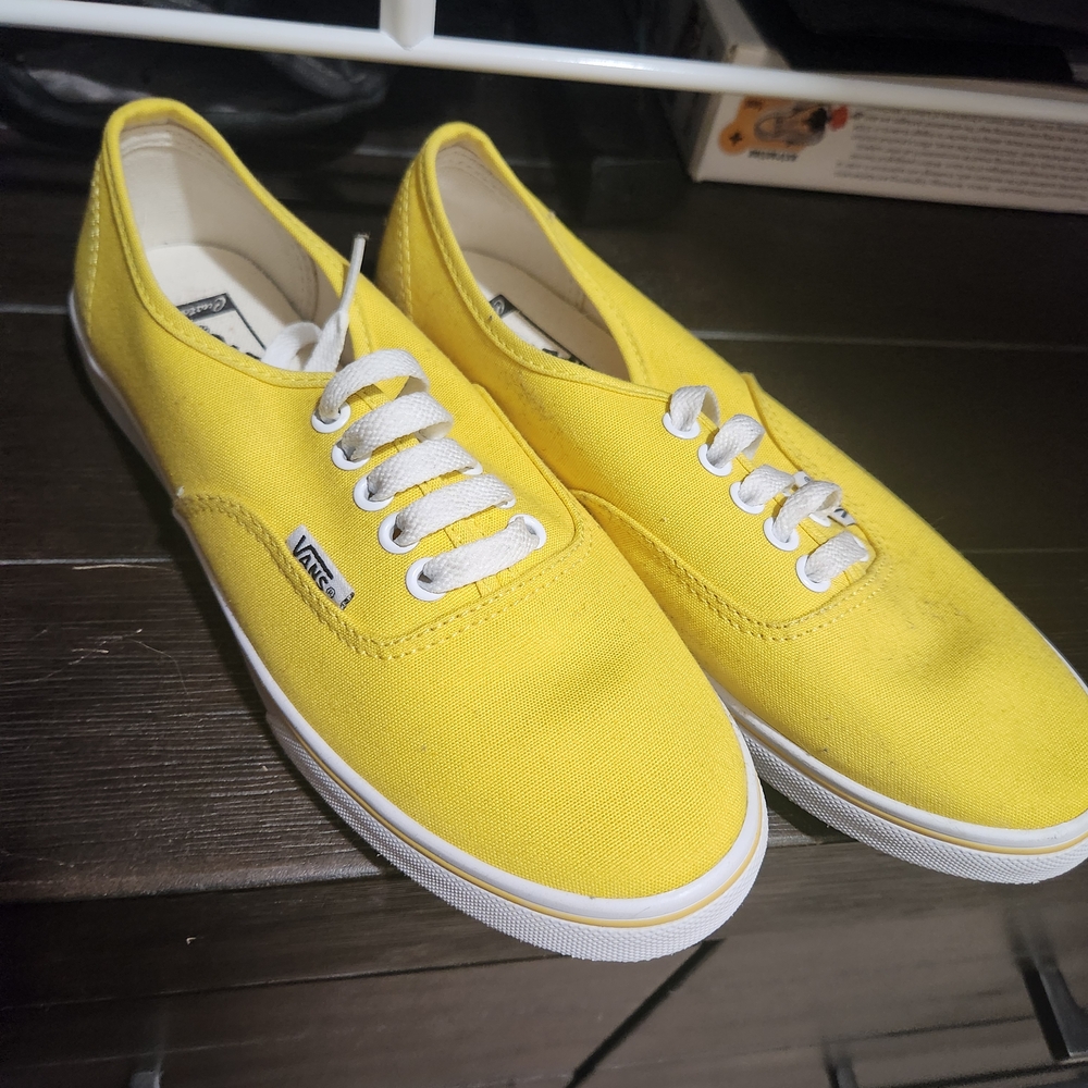 Vans Yellow Canvas Sneakers with White Accents